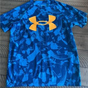 Under Armour Men's Blue and Orange Graphic Tee